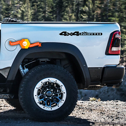 Kit adesivi in vinile stile North Mountain 4x4 per fiancate Dodge Ram 1500