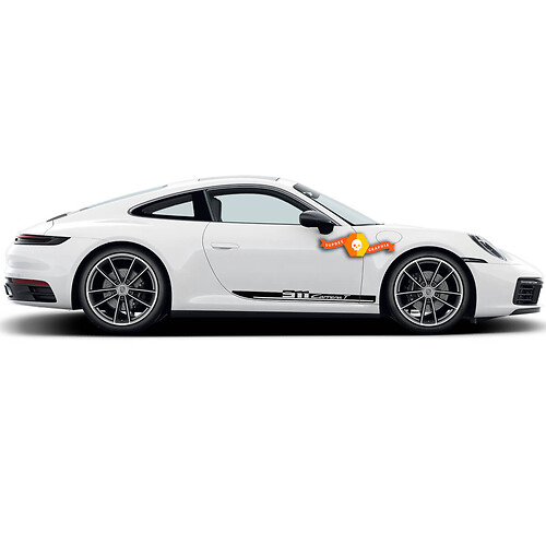 2 Porsche 911 Carrera T Side Decal Rocker Panel Stripes Door Kit Decal Sticker
