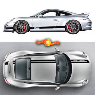 2 Porsche Sport Cup Edition Racing Side Stripes Carrera Roof Stripes Door Kit Decal Sticker
