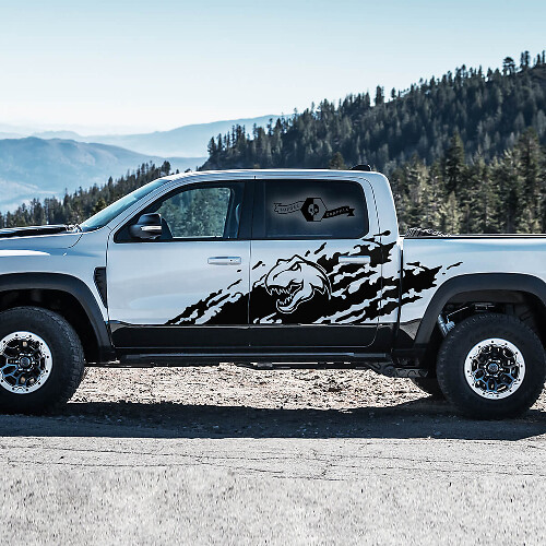 Adesivo in Vinile Laterale con Grafica T-Rex per Dodge Ram 1500 TRX