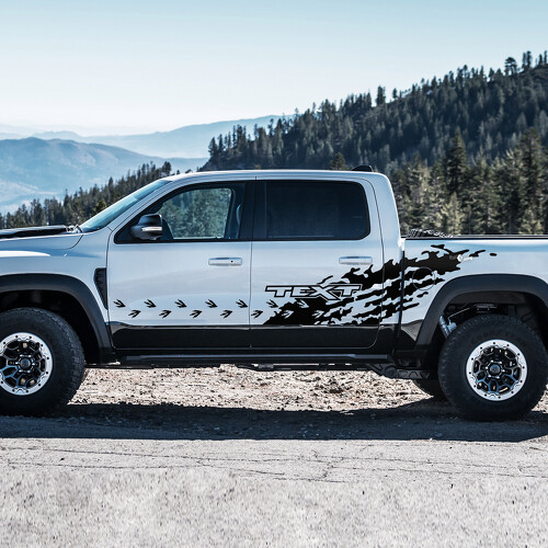Adesivo in Vinile Personalizzato con Impronte di T-Rex per il Lato del Letto Porta per RAM 1500 Rebel, TRX 2019-2026_1