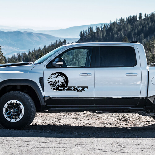 Adesivo Vinile Personalizzato Testa di T-Rex per Porta Laterale per RAM 1500 Rebel, TRX 2019-2026