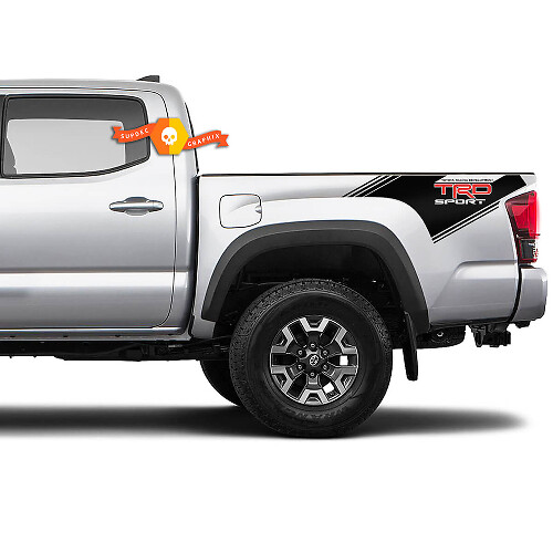 Coppia Adesivi Decalcomania Vintage per Toyota Tacoma Side Bed 2 Colori TRD Sport 2016-2022
