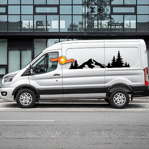 2023 FORD TRANSIT-TRAIL Mountain Forest adesivi in ​​vinile decalcomanie di qualsiasi dimensione si adatta a Nissan, Toyota, Chevy, GMC, Dodge, Ford
