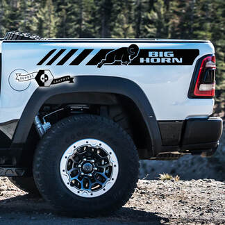 2x Dodge Ram Rebel 2022+ 2023+ 1500 TRX Ram Bed Side Stripe Big Horn Truck Decalcomanie in vinile Grafica
