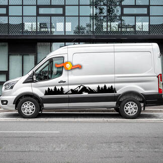 2023 FORD TRANSIT-TRAIL Mountain Forest Trees Vinile Decalcomanie Qualsiasi dimensione si adatta a Nissan, Toyota, Chevy, GMC, Dodge, Ford
