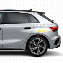 Set di Adesivi Laterali con Scritta Audi e Anelli per Auto Audi_10
