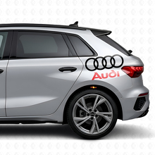 Set di Adesivi Laterali con Scritta Audi e Anelli per Auto Audi_4