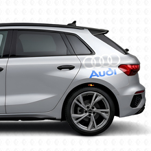 Set di Adesivi Laterali con Scritta Audi e Anelli per Auto Audi_7