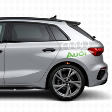 Set di Adesivi Laterali con Scritta Audi e Anelli per Auto Audi_8
