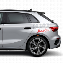 Set di Adesivi Laterali con Scritta Audi e Anelli per Auto Audi_9