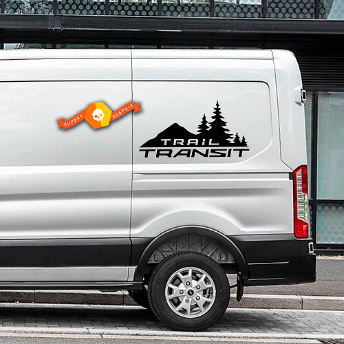 Coppia 2023 FORD TRANSIT-TRAIL Bussola Mountain Forest Logo adesivi in ​​vinile decalcomanie di qualsiasi dimensione per Nissan, Toyota, Chevy, GMC, Dodge, Ford
