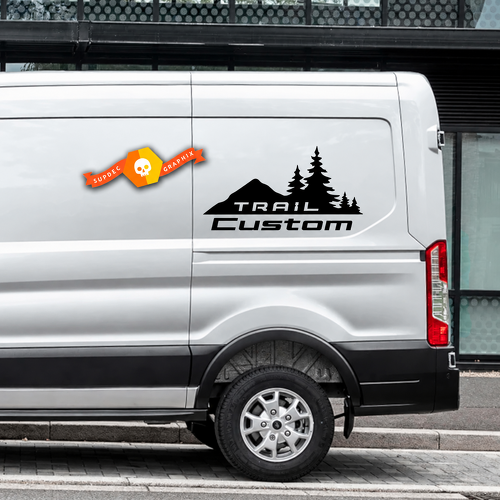 Trail Style Custom Mountain Forest Graphic — Adesivo in vinile (fianco) per Ford Transit