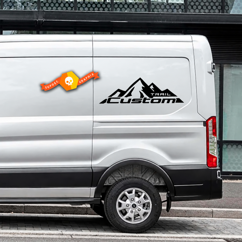 Trail Style Custom Mountain Outline — Adesivo in vinile (fianco) per Ford Transit