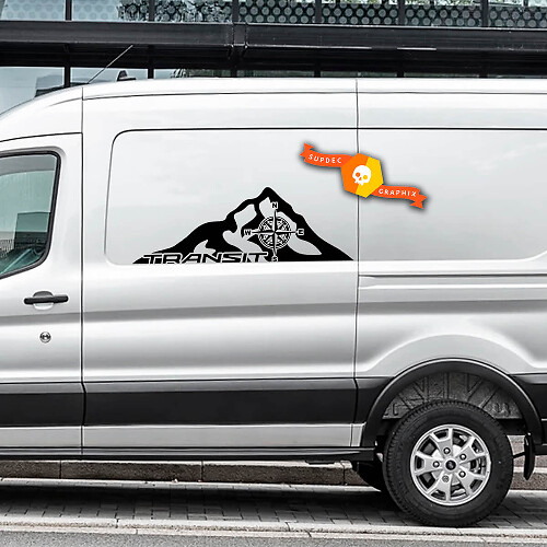 Coppia 2023 FORD TRANSIT-TRAIL Mountain Compass Logo adesivi in ​​vinile decalcomanie di qualsiasi dimensione per Nissan, Toyota, Chevy, GMC, Dodge, Ford
