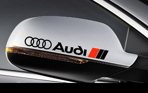 Kit di adesivi in vinile per specchietto retrovisore laterale con logo Audi per auto Audi