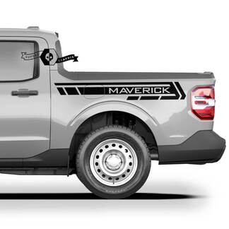Coppia FORD MAVERICK 2022 FX4 grafica decalcomanie adesivi lato letto camion adesivi Maverick a strisce moderne
