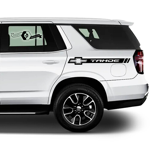 Adesivo decalcomania in vinile per auto da corsa con logo a strisce sul lato del letto Chevrolet Tahoe 2X
