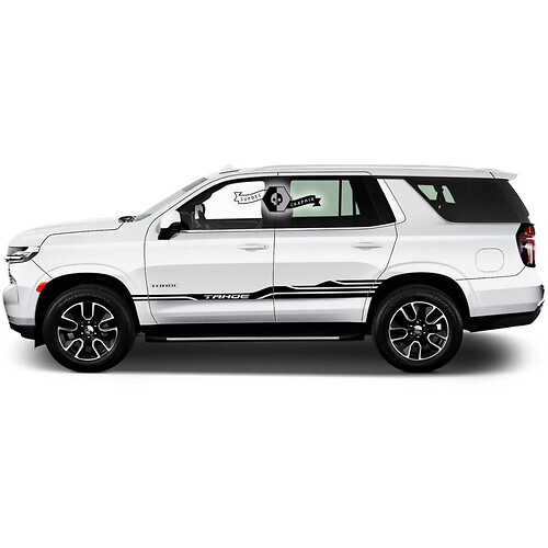 2X 2020 Nuova grafica Chevrolet Tahoe Doors Stripe Mountains Logo Car Racing Adesivo in vinile
