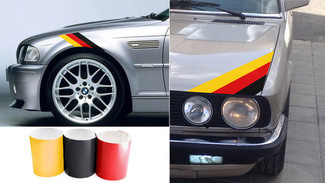 Decalcomania per cofano a strisce BANDIERA tedesca a tre colori BMW Motorsport M3 M5 M
