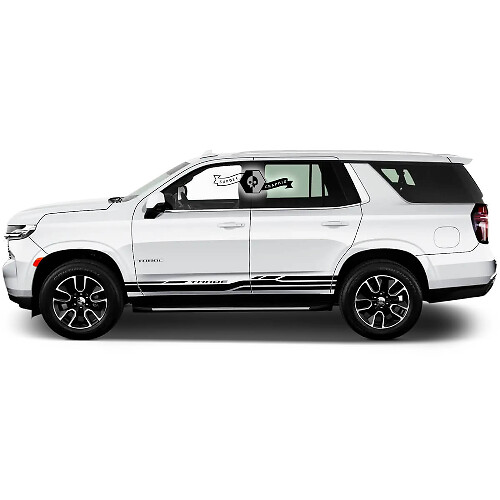 Coppia 2020+ nuova grafica Chevrolet Tahoe Rocker Panel Stripe Logo Modern Car Racing adesivo in vinile
