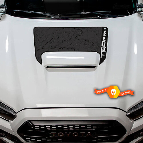 Adesivo Vinilico per Bocchetta Cofano Stile Topografico TRD Pro per Toyota Tacoma 2016-2024