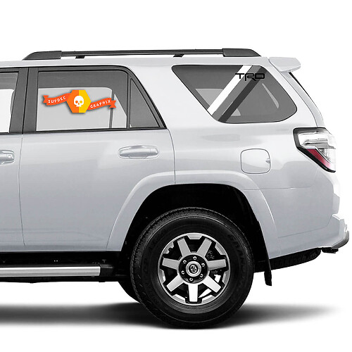 Coppia di 2010-2023 Toyota 4Runner Retro PRECUT Window Racing Stripes TRD Stripes Side Vinyl Decals Adesivi - Bianco Grigio Nero
