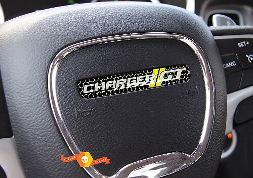 Adesivo Emblema Bombato Volante GT per Dodge Charger
