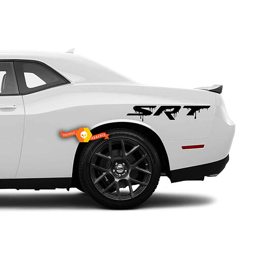 Coppia di adesivi laterali in vinile SRT Paint Streak per Dodge Charger Challenger