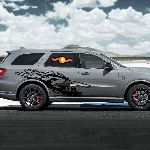 Destroyed Splash Stripe Pair Fiancata Parafango posteriore Adesivo in vinile per Dodge Durango SRT