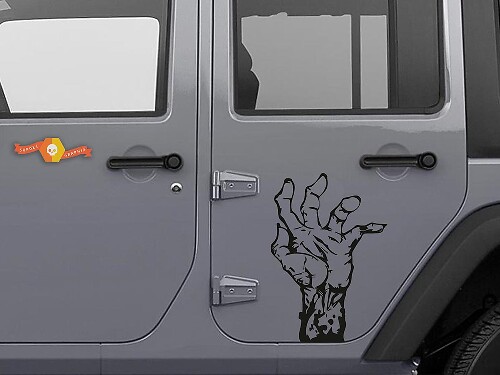 2 adesivo decalcomania cappuccio Jeep rubicon zombie mano wrangler