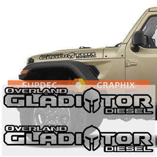 2 Jeep Hood Gladiator Helmet Overland Diesel Decalcomanie grafiche in vinile adesivo
