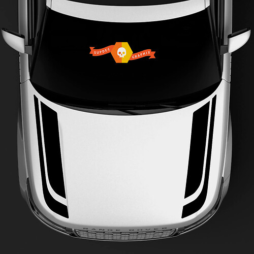 Adesivo Vinile con Doppie Strisce per Cofano per Land Rover Range Rover 2013-2017
