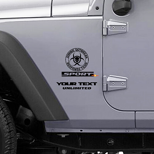 Adesivo in Vinile con Logo Squadra di Risposta all'Invasione Zombie per Jeep Wrangler Rubicon