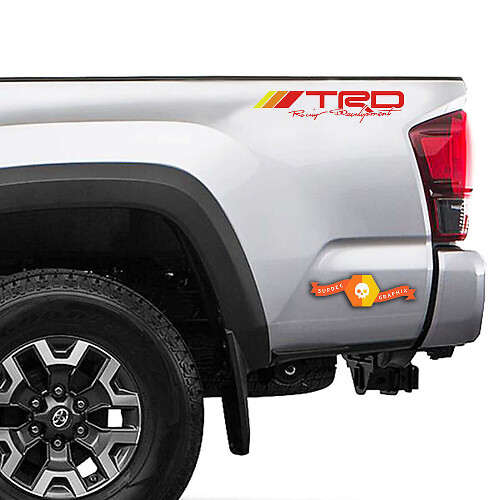 Adesivi in Vinile Stile Retro TRD per Fiancate, Coppia per Camion Toyota
