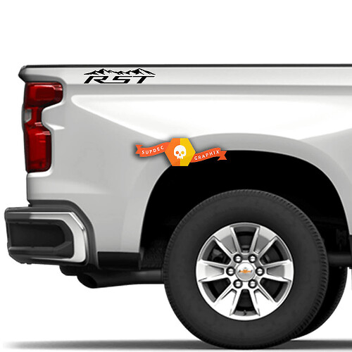 Adesivi in vinile laterali posteriori RST Mountain per Chevrolet Silverado