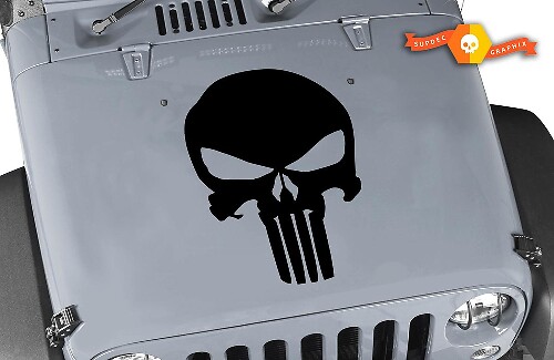 Jeep Rubicon Teschio Punisher Wrangler Hood Decal Sticker