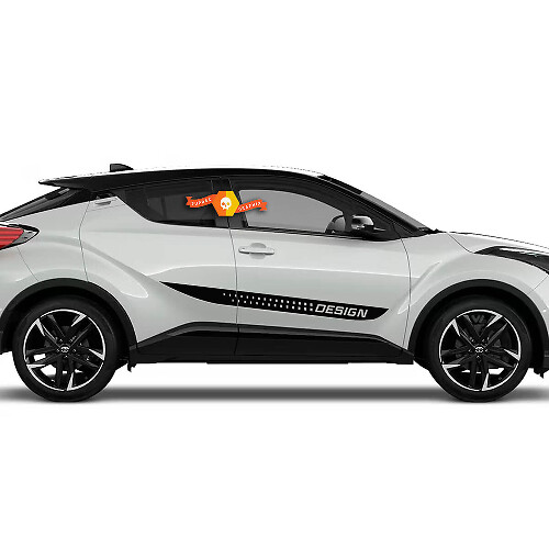 Coppia Toyota C-HR Hybrid XLE Side Doors Vinyl Decal Sticker Graphics - Testo personalizzato
