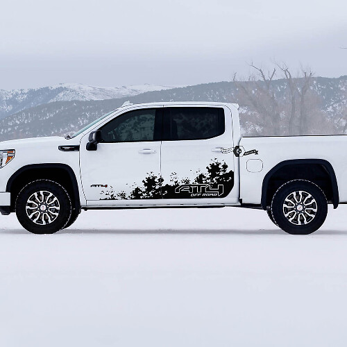 Kit di Adesivi in Vinile Laterali Anti-Fango Off-Road AT4 per GMC Sierra 1500