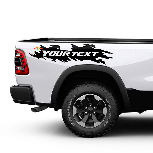 Adesivo in Vinile Personalizzato Stile Usurato per Fianco Letto per Dodge Ram 1500