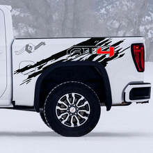 Set di Adesivi in Vinile Effetto Usurato per Sponda Cassone Off-Road AT4 per GMC Sierra 1500_2