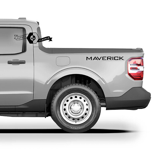 Coppia di grafiche adesive adesivi FORD MAVERICK 2022 Adesivi Adesivi Adesivi Laterali Letto Camion
