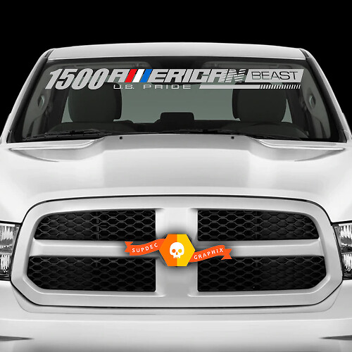 Adesivo in vinile American Beast per parabrezza Dodge Ram 1500
