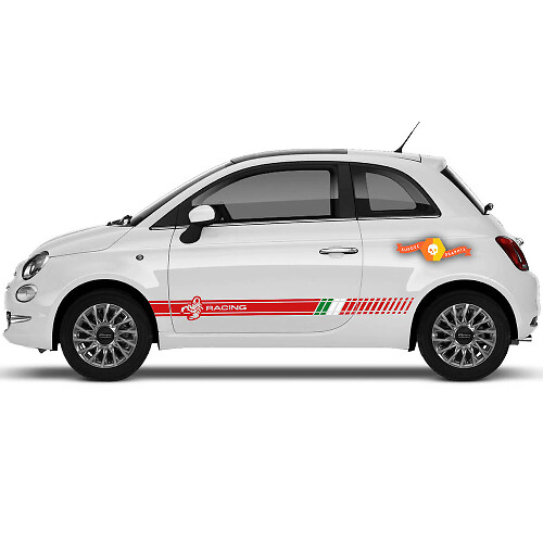 Coppia adesivi laterali per porte sportive da corsa Fiat 500 Abarth
