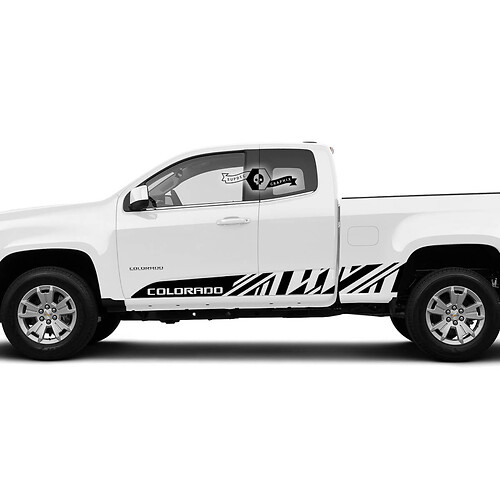 2x nuove porte moderne lato letto striscia adesivo in vinile decalcomania grafica 2022+ 2023+ Chevy Colorado estesa
