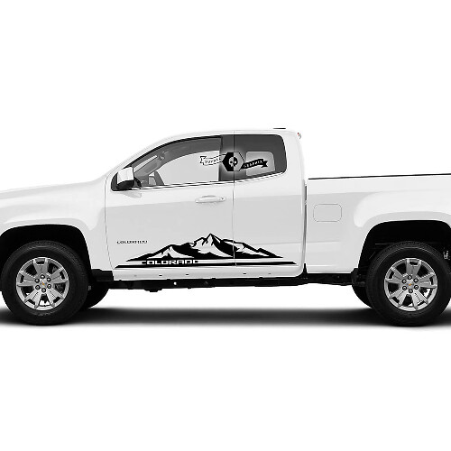 Coppia di Adesivi Porta Montagna per Chevy Colorado Cabina Estesa 2022+