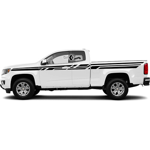 2x porte moderne letto laterale enormi linee a strisce in vinile decalcomania grafica 2022+ Chevy Colorado esteso