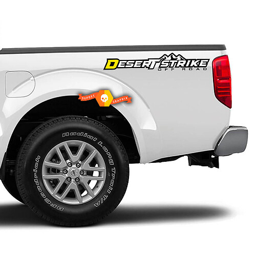 Coppia di adesivi in vinile per fiancate letto per Nissan Frontier Desert Off Road Pro4x e Desert Strake Titan Runner.
