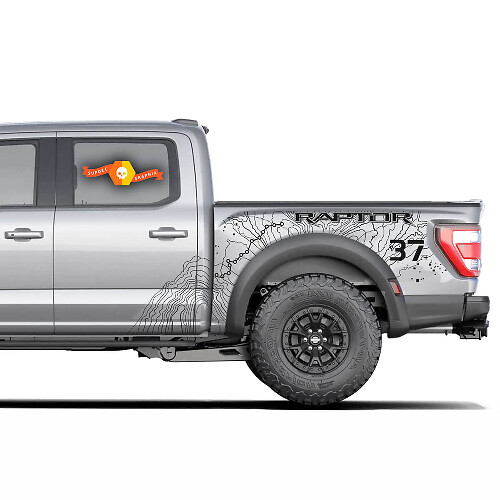 Coppia di adesivi grafici mappa topografica Splash per Musclecar truck power truck 2023 SVT
