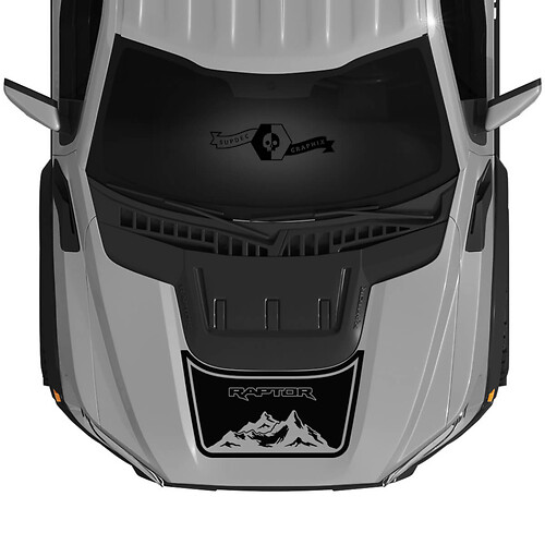 Nuova Ford Raptor Mountains F150 SVT Cappuccia in vinile Decals grafica Kit Stripe 2022+